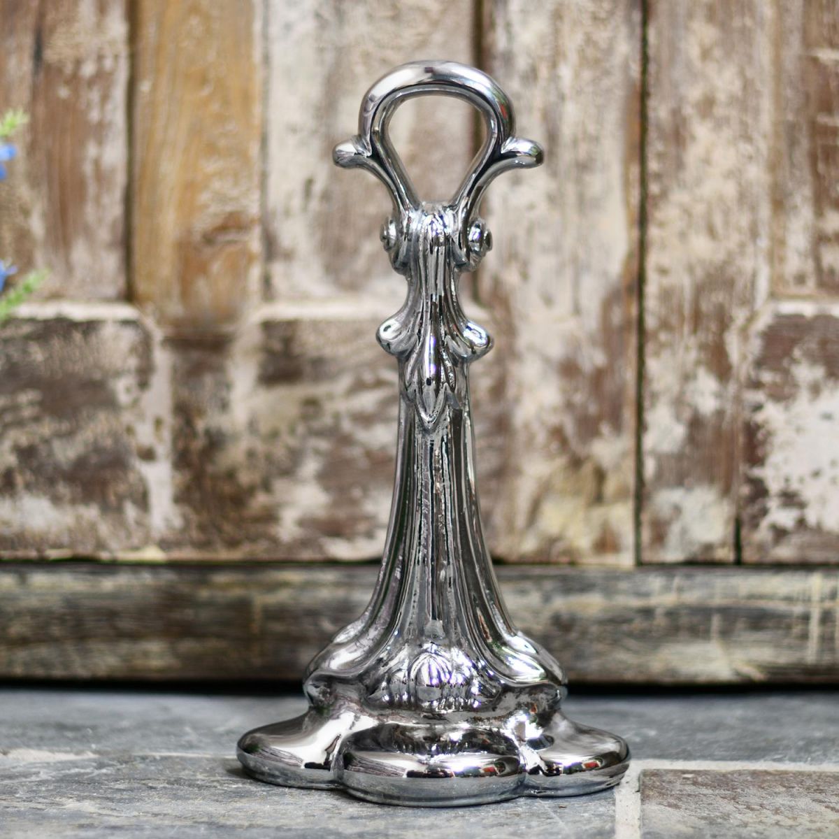 Bright Chrome coalbrookdale door porter holding open wood door Bright Chrome coalbrookdale door porter holding open wood door