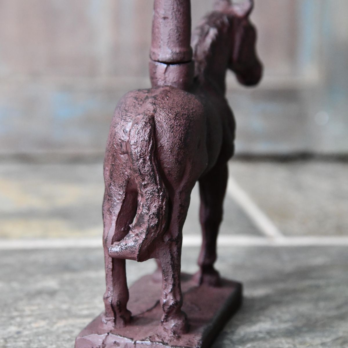 Rear view of rustic horse door porter  Rear view of rustic horse door porter