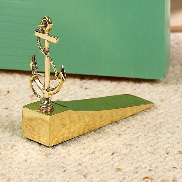 Polished Brass Nautical Anchor door wedge
