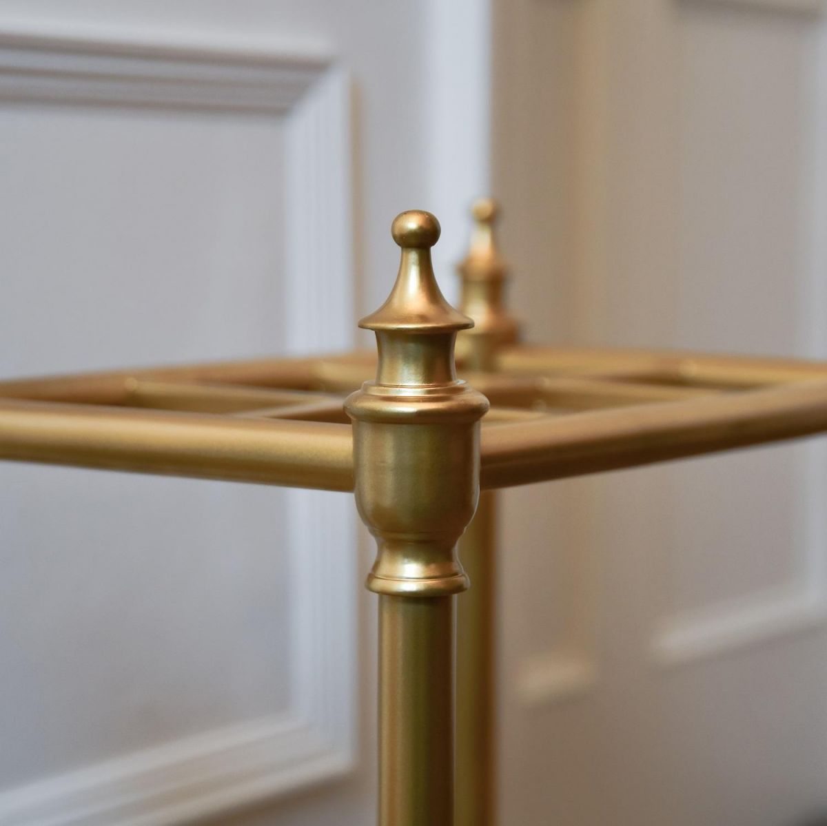 Close up of corner antique brass finials  Close up of corner antique brass finials