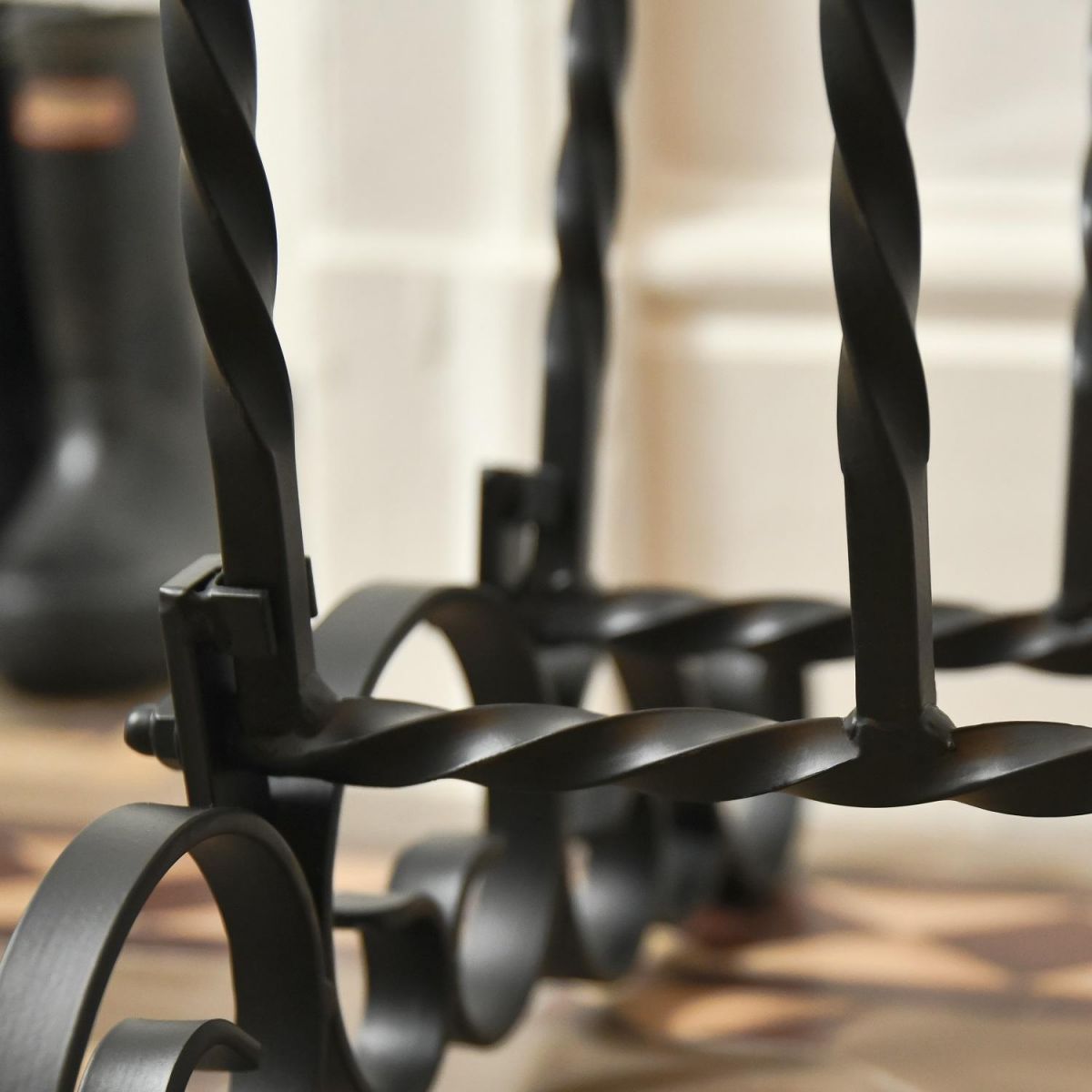 Close up of Wrought Iron Boot Rack  Close up of Wrought Iron Boot Rack