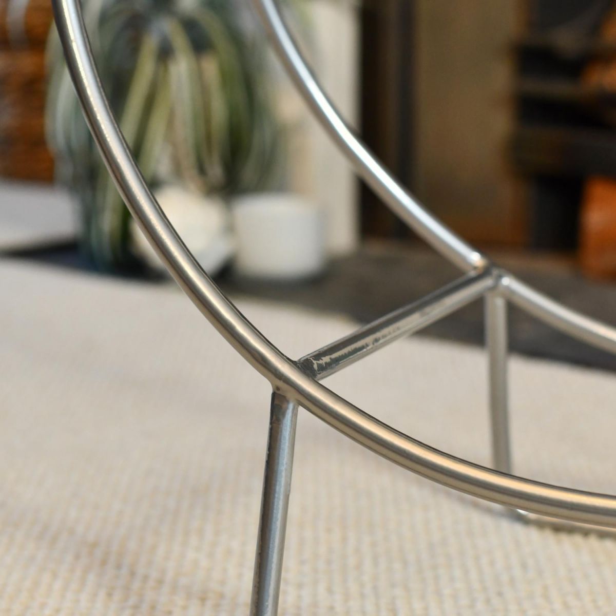 Close-Up of the Log holder in a Pewter Finish Close-Up of the Log holder in a Pewter Finish