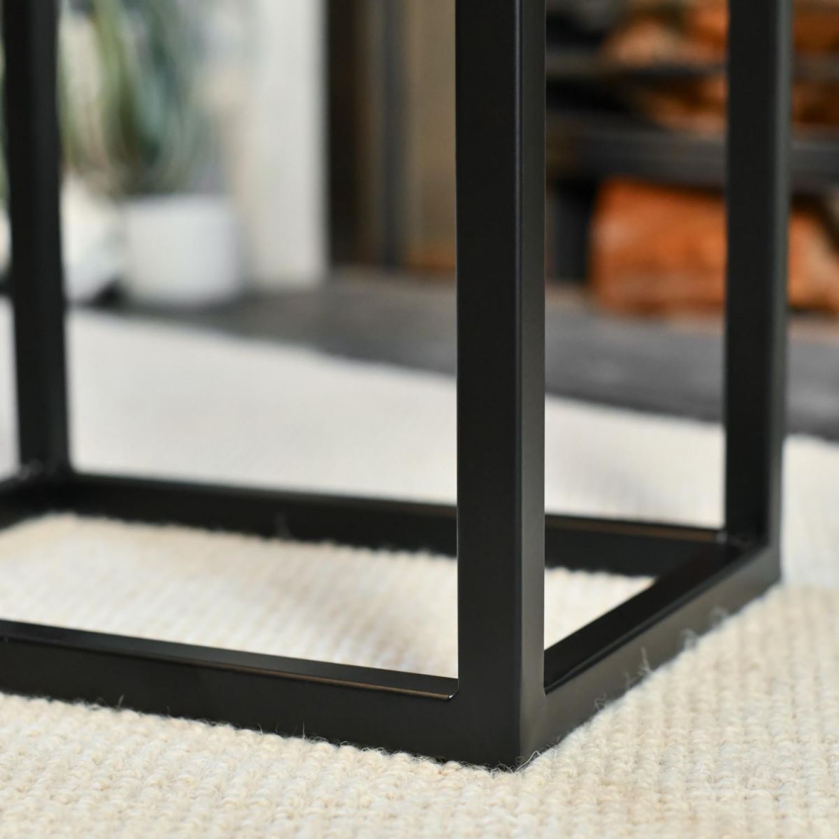 Close-Up of Framework of Small Open Sides Log Holder Close-Up of Framework of Small Open Sides Log Holder