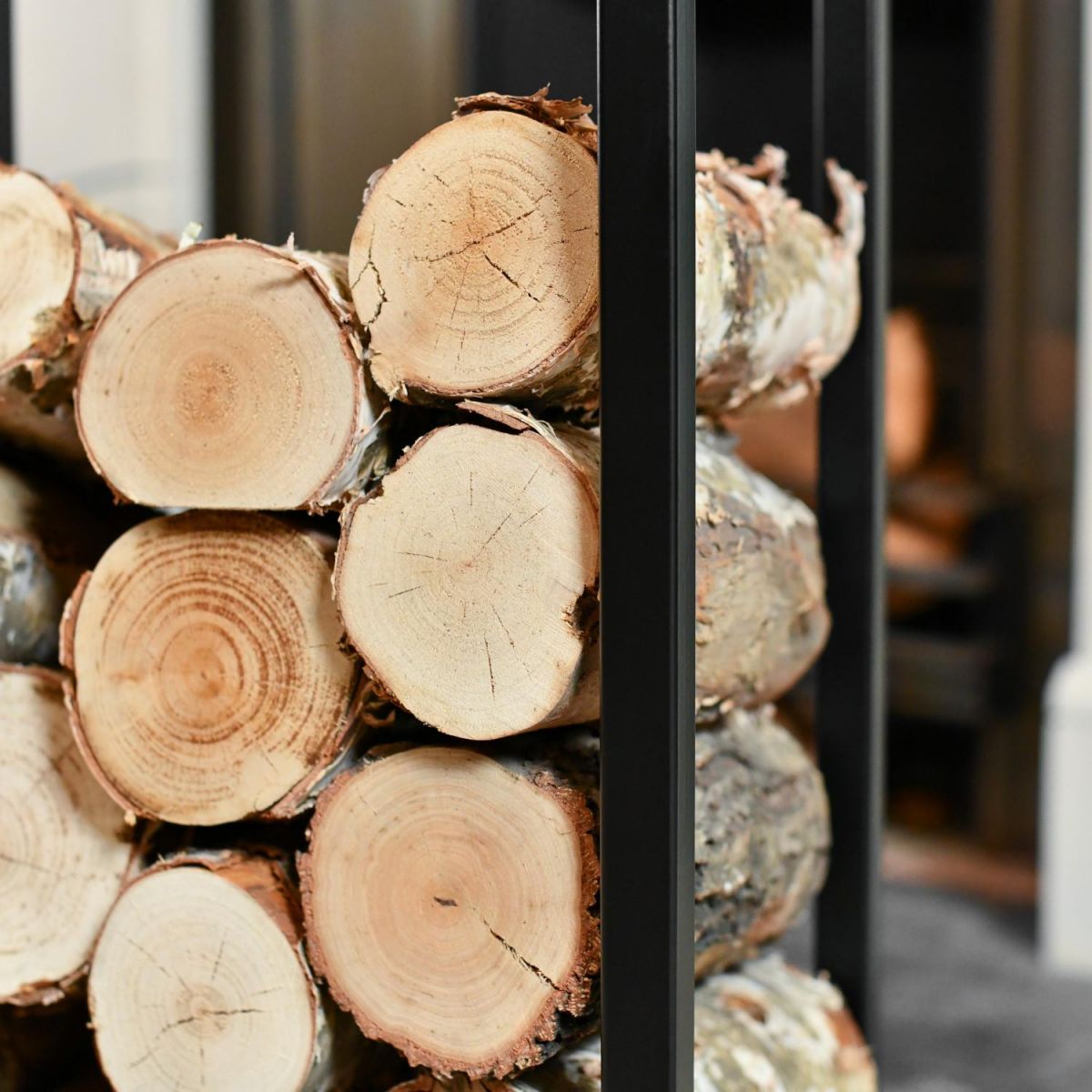 Close-Up of Side Panel of Small Open Sides Log Holder Close-Up of Side Panel of Small Open Sides Log Holder