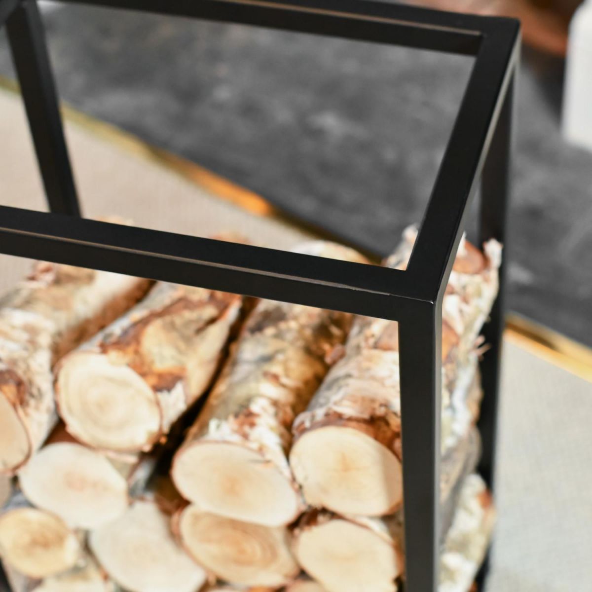 Close-Up of the Top of Small Open Sides Log Holder Close-Up of the Top of Small Open Sides Log Holder