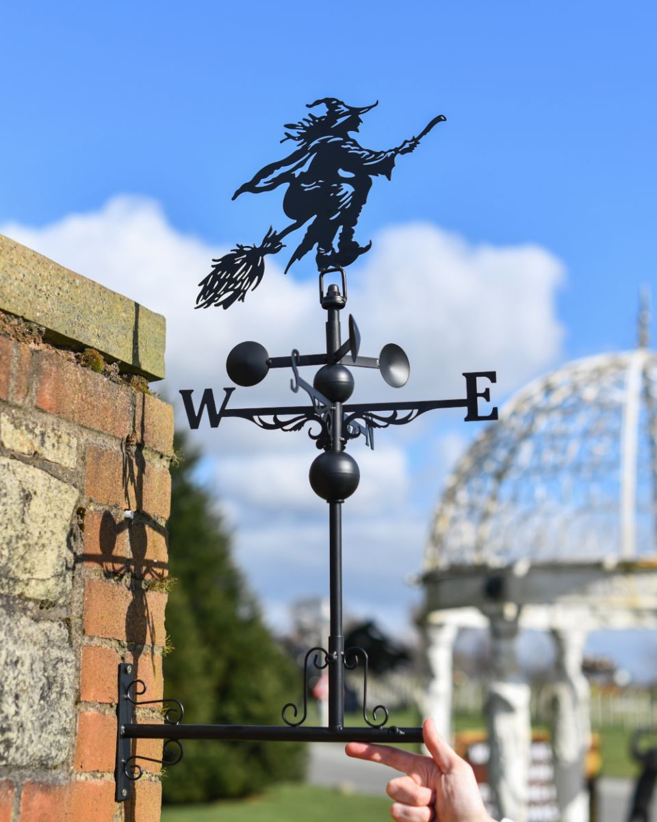 Witch on her broom weathervane to scale Witch on her broom weathervane to scale