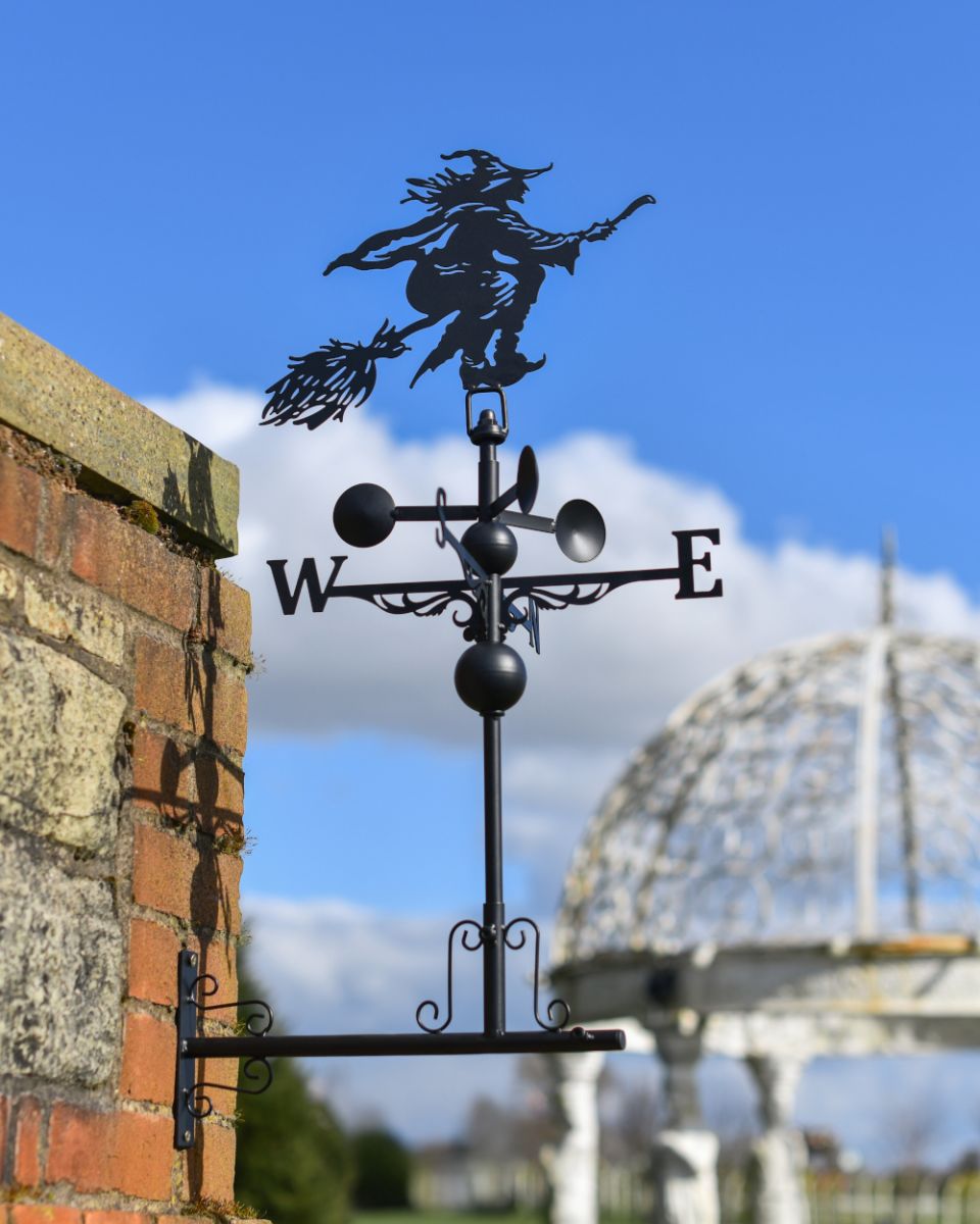 Witch on her broom weathervane Witch on her broom weathervane