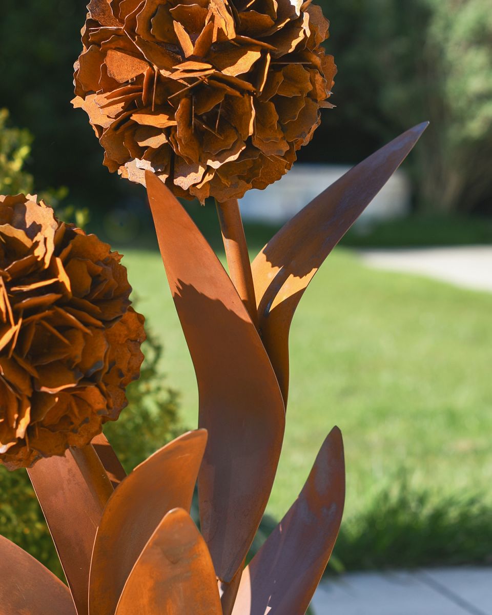 Close-up of the Rustic Leaves on the Sculpture