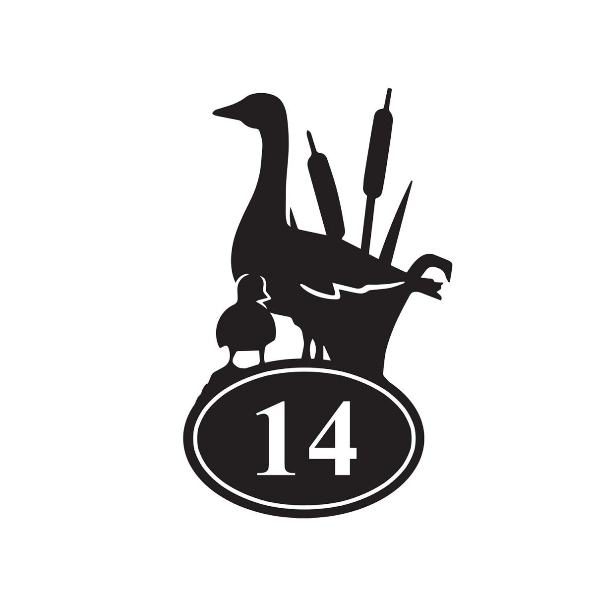 Duck Iron House Number Sign Finished in Black