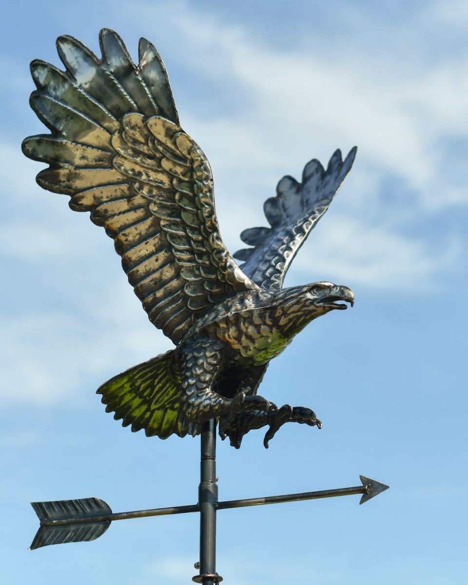 Close up of intricate detail detail on garden weathervane