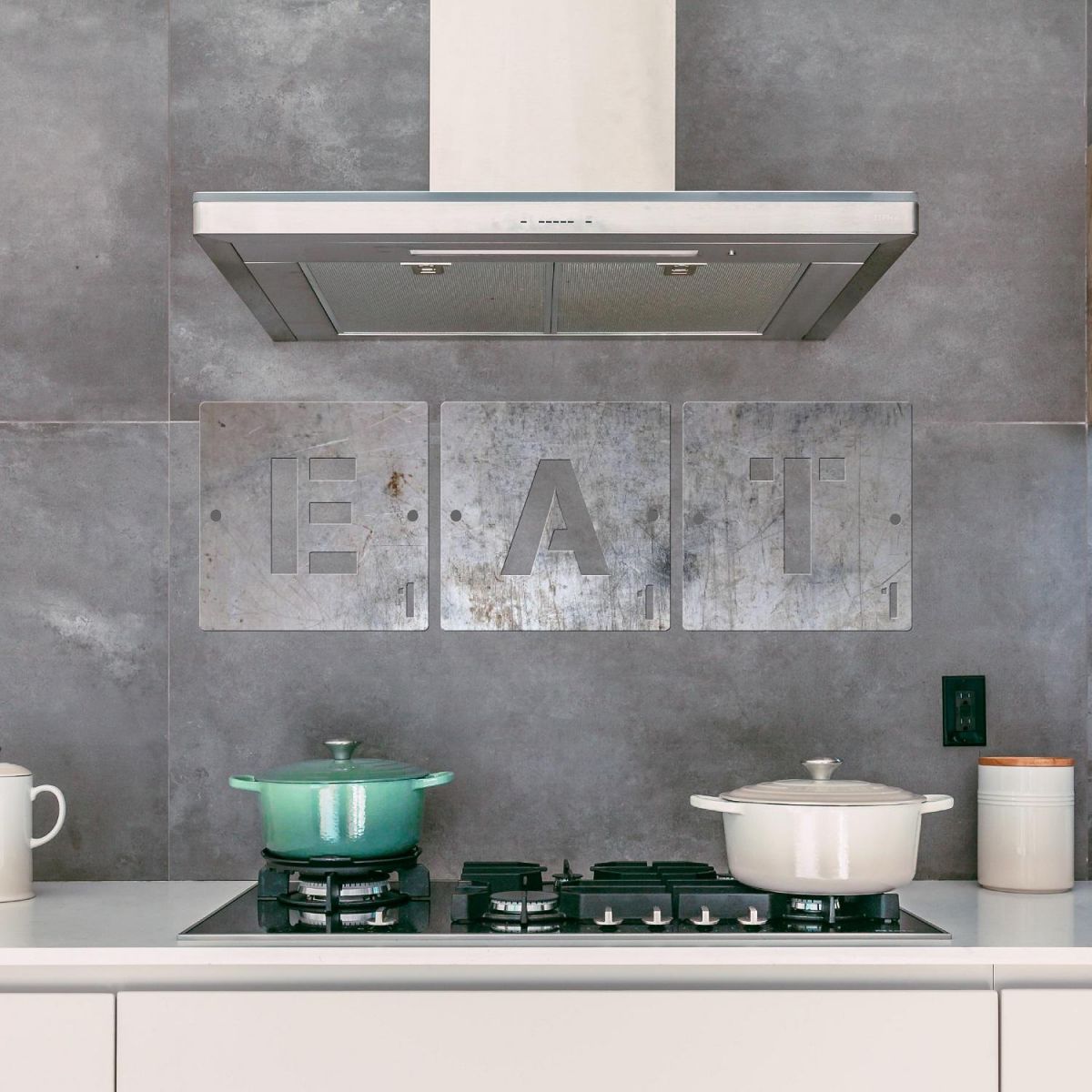 Scrabble Square Letters spelling "EAT"