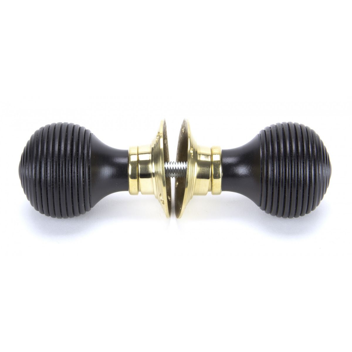 Pair of Beehive Door Knobs with Threaded Spindle