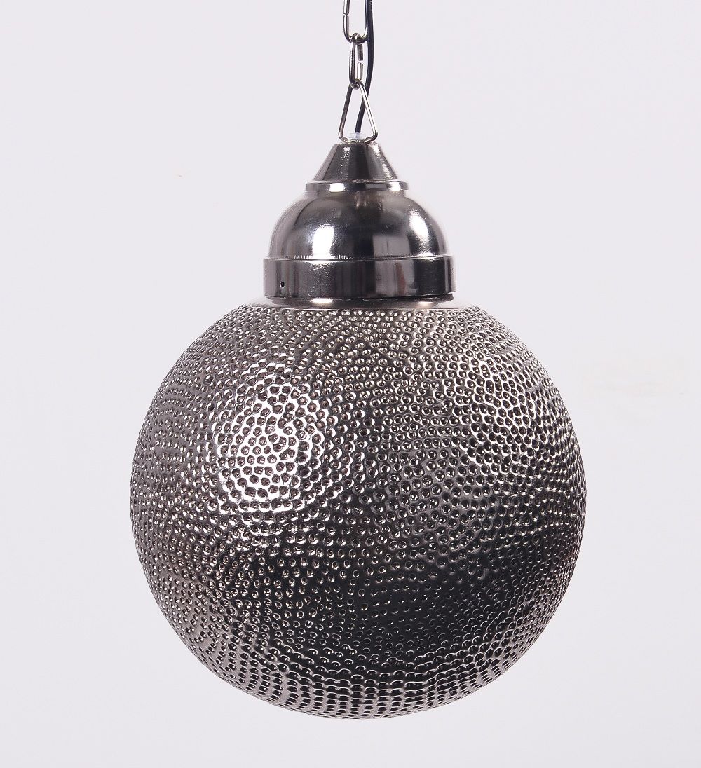 "Santorani" Perforated Nickel Ball Pendant Light 