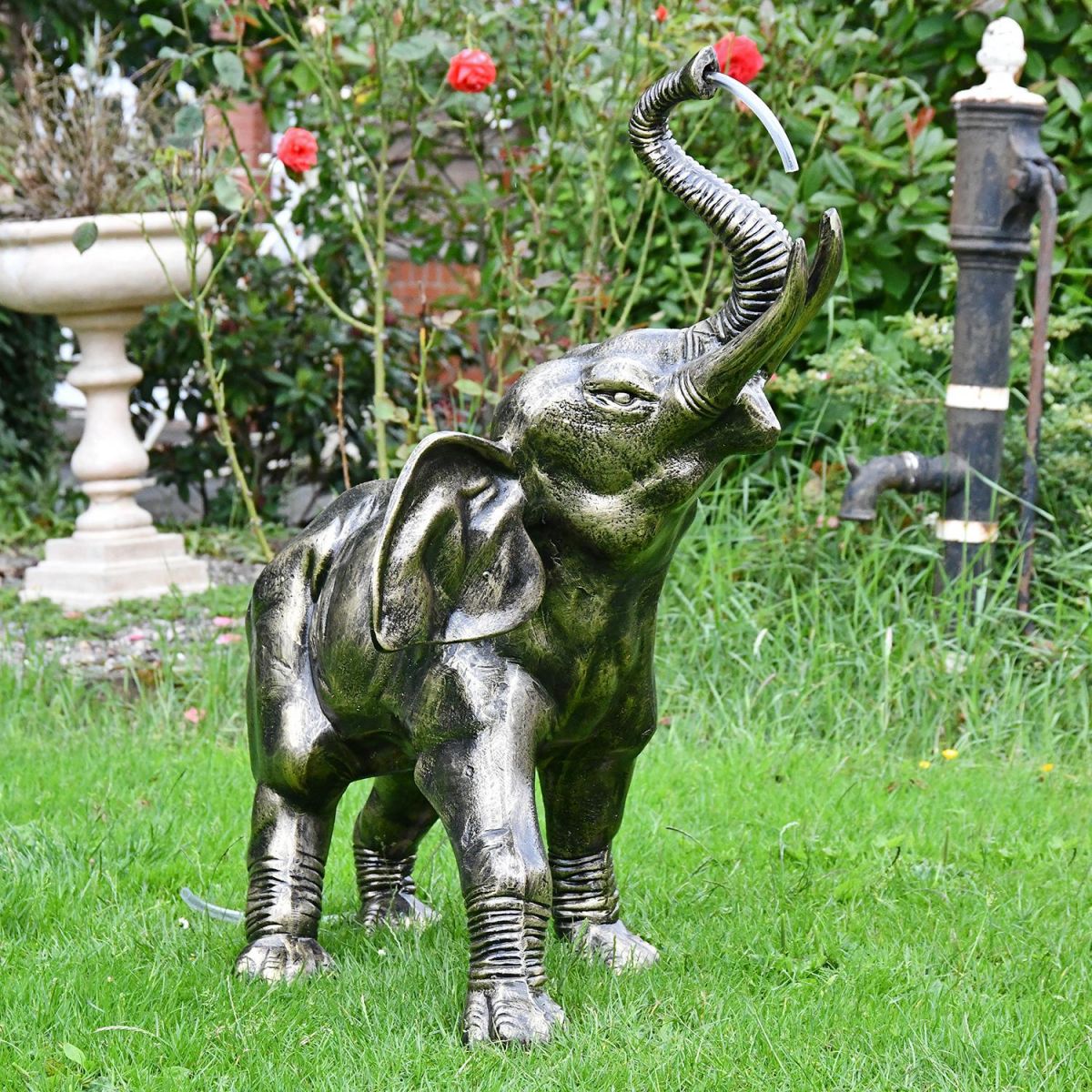 Elephant Calf Water Fountain Finished in Bronze