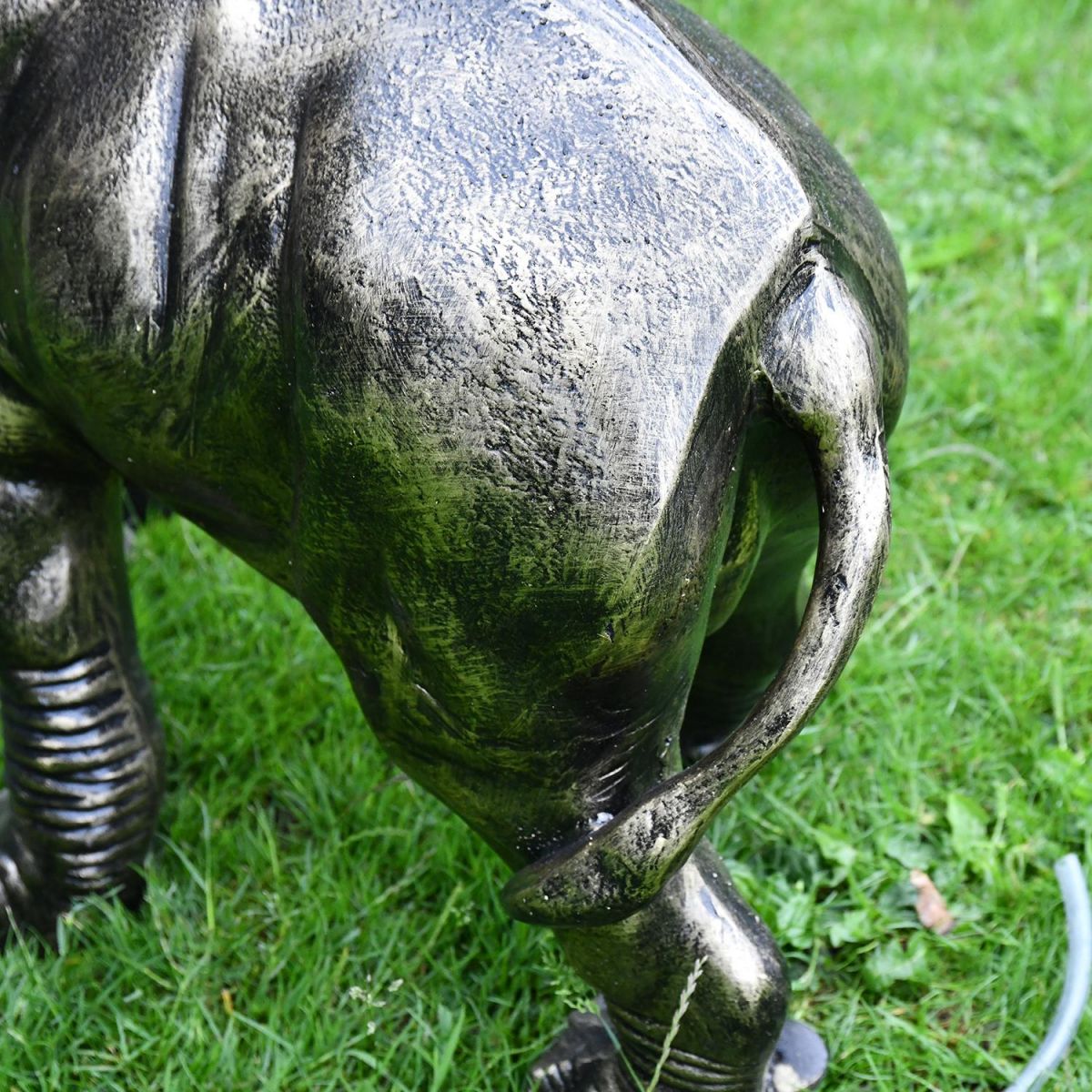 Close-up of the Back of the Elephant Calf Water Fountain