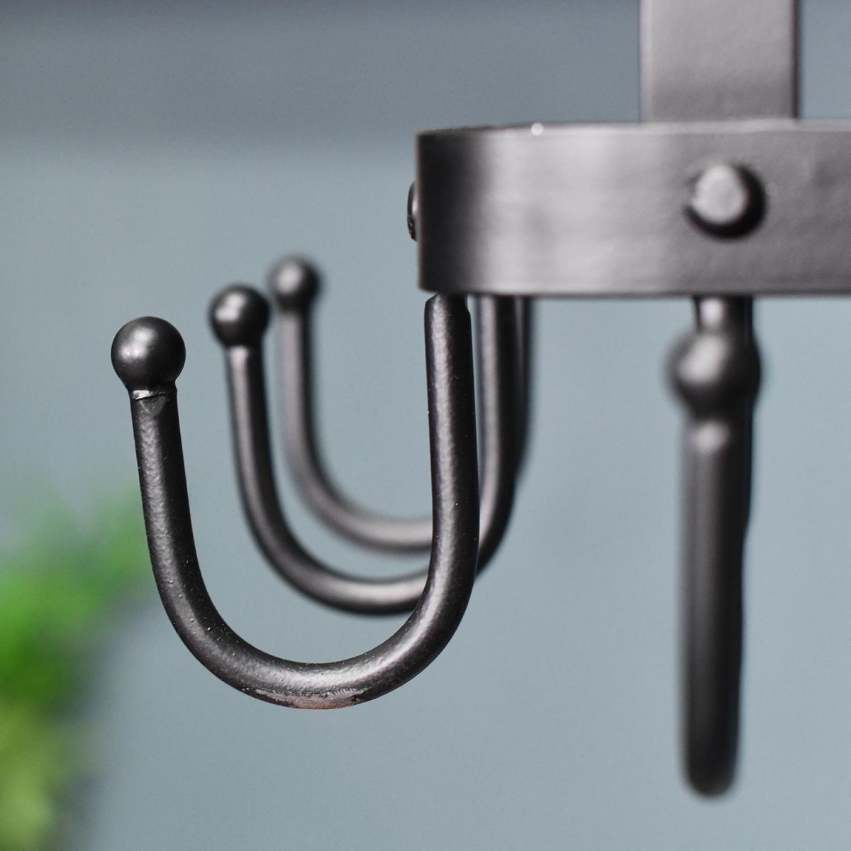 Close-up of the Hooks on the Saucepan Rack