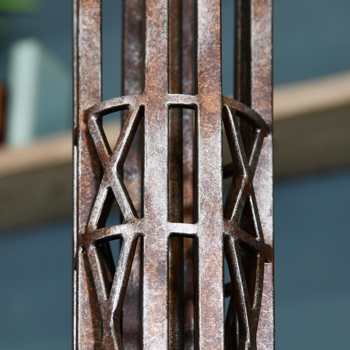 Close-up of the Design on the Post on the Floor Lamp