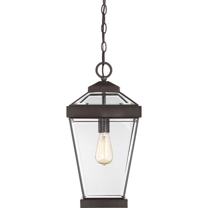 "Embleton" Contemporary Hanging Chain Lantern in Rich Bronze