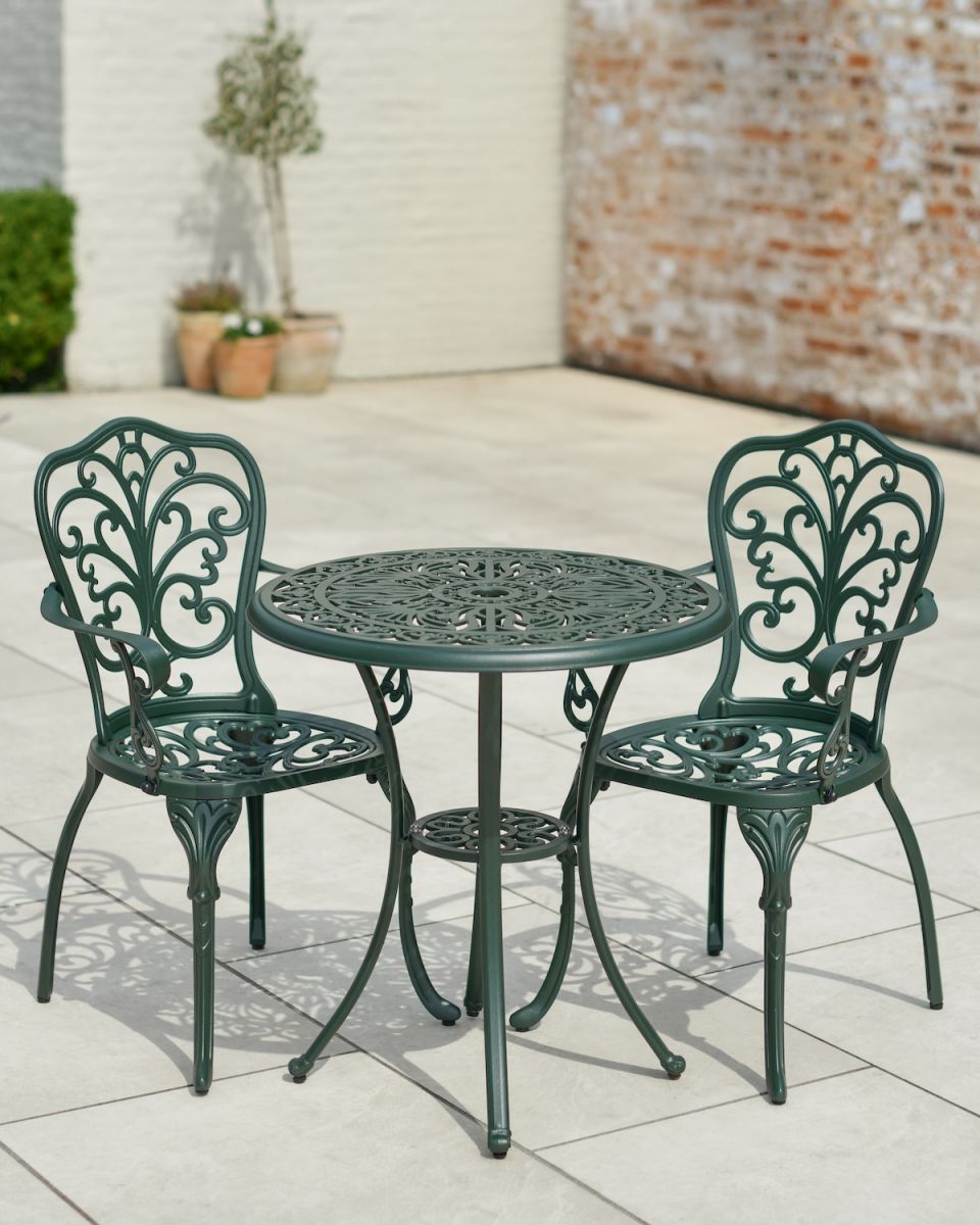 Emerald Green "Harlington" Two Seater Garden Table & Chairs Set