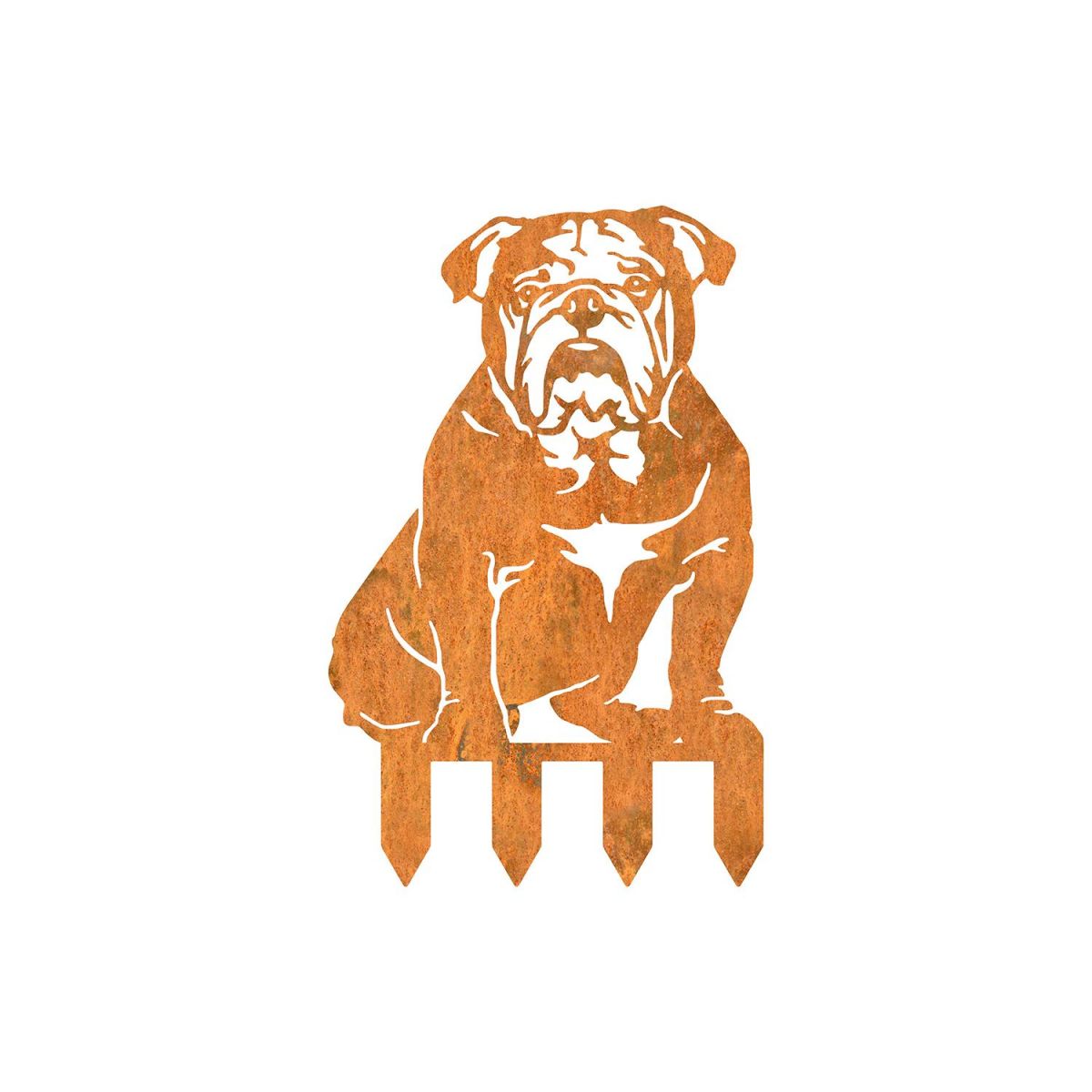 English Bulldog Silhouette in a Rustic Finish