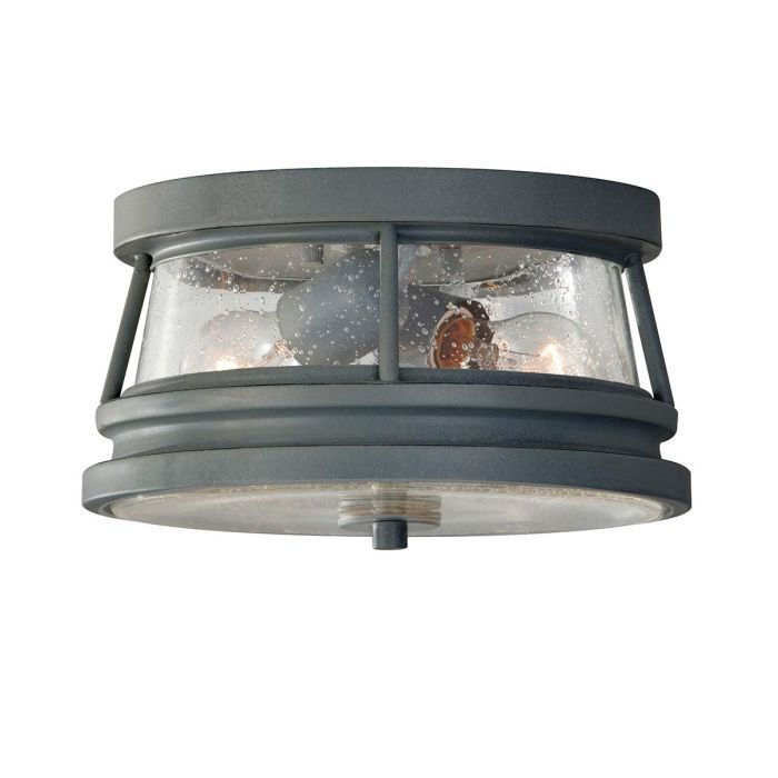 Ernest Flush Ceiling Lantern in Dark Grey
