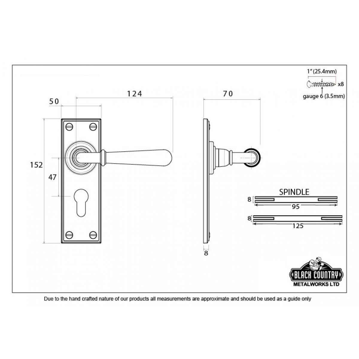"Emerson" Euro Keyhole Aged Brass Lever Handles