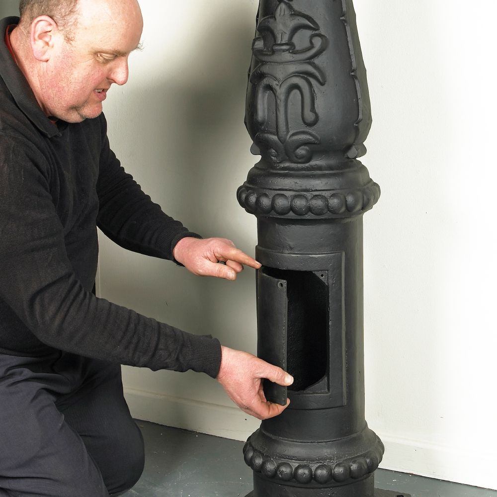 Inspection Chamber in the Base of the Lamp Post