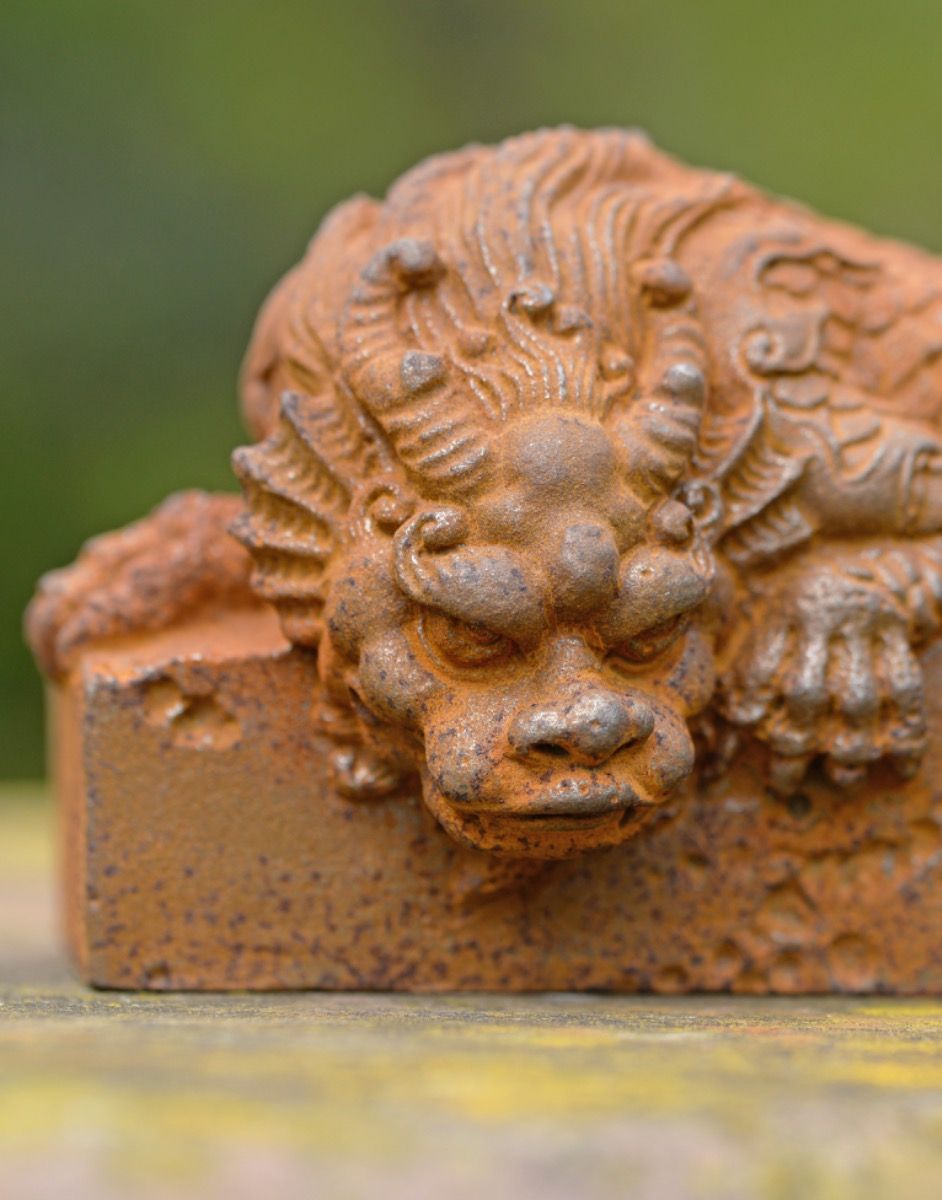 Cast Iron Sleeping Dragon Garden Sculpture