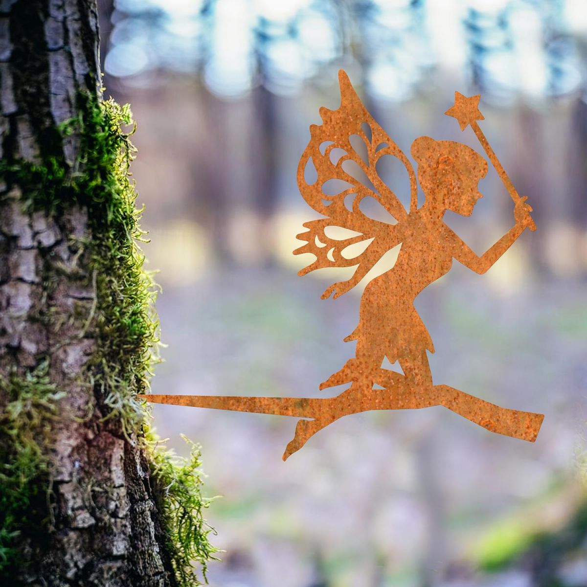 Fairy With Wand Tree Spike in situ on a Tree