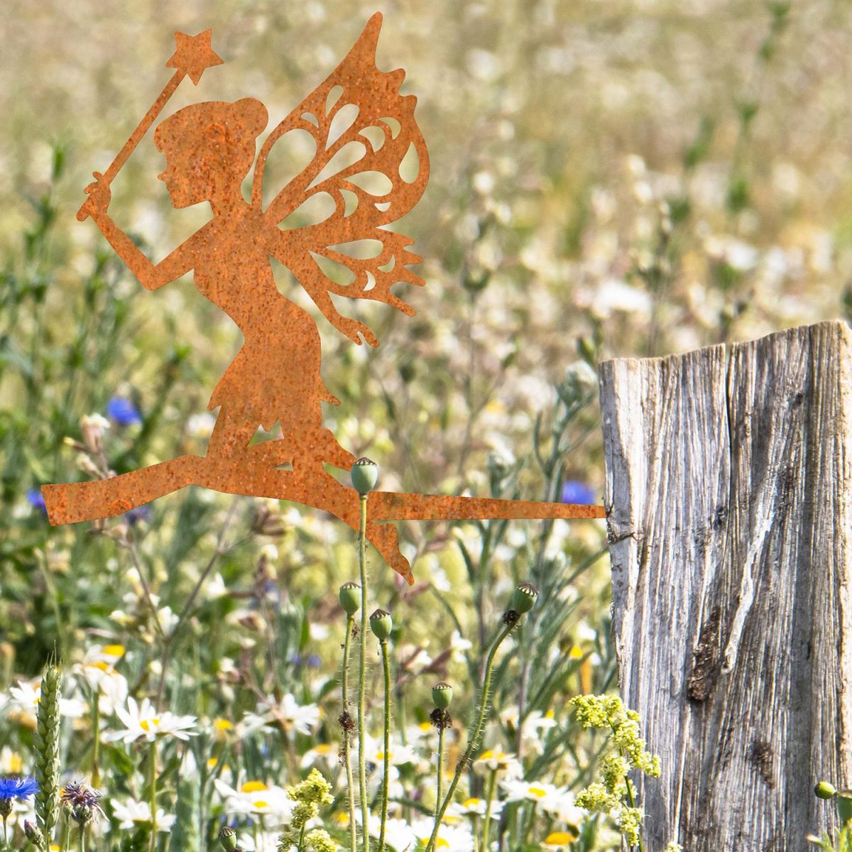 Fairy With Wand Tree Spike on Display Outdoors