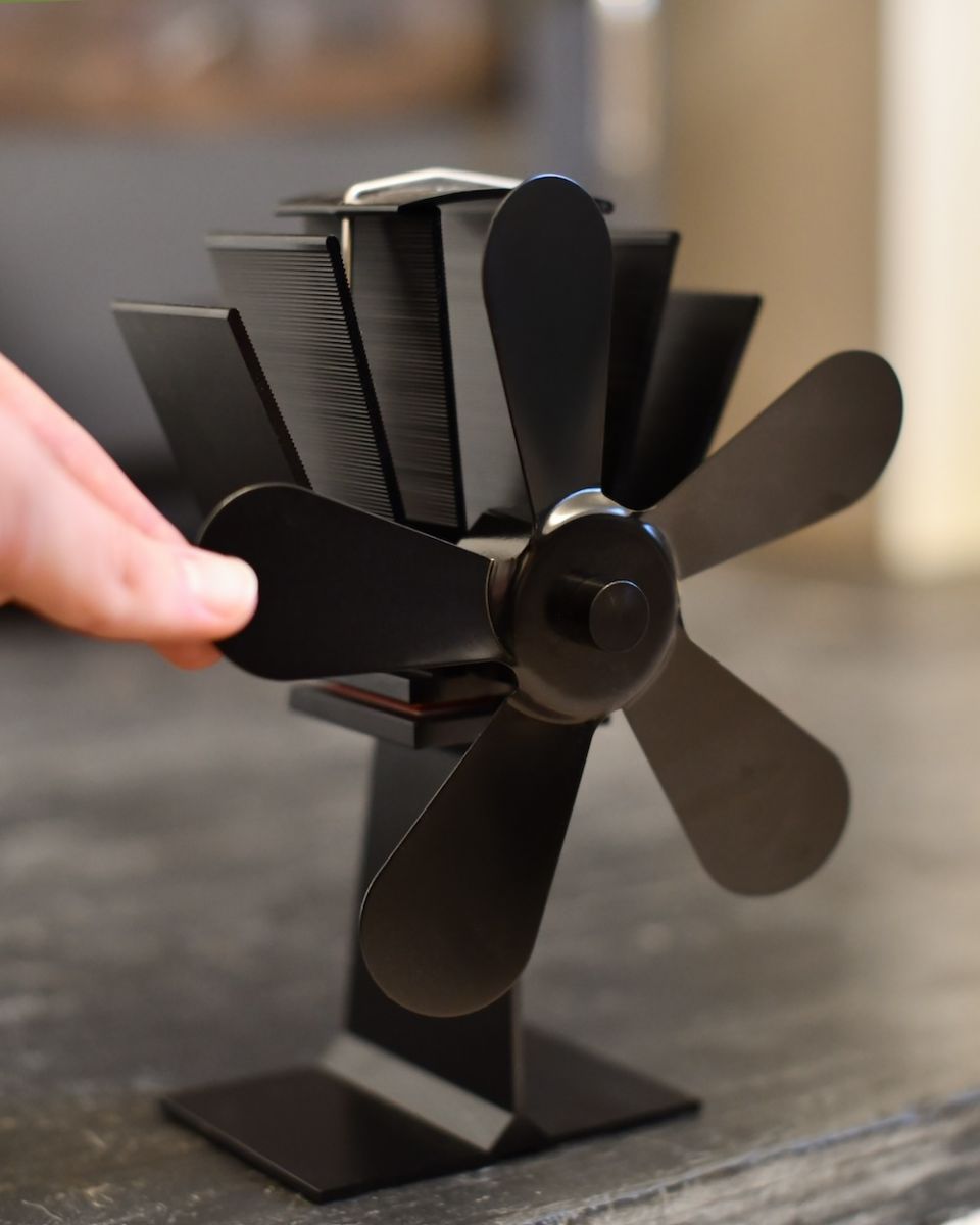 Scale image of wood stove fan Scale image of wood stove fan
