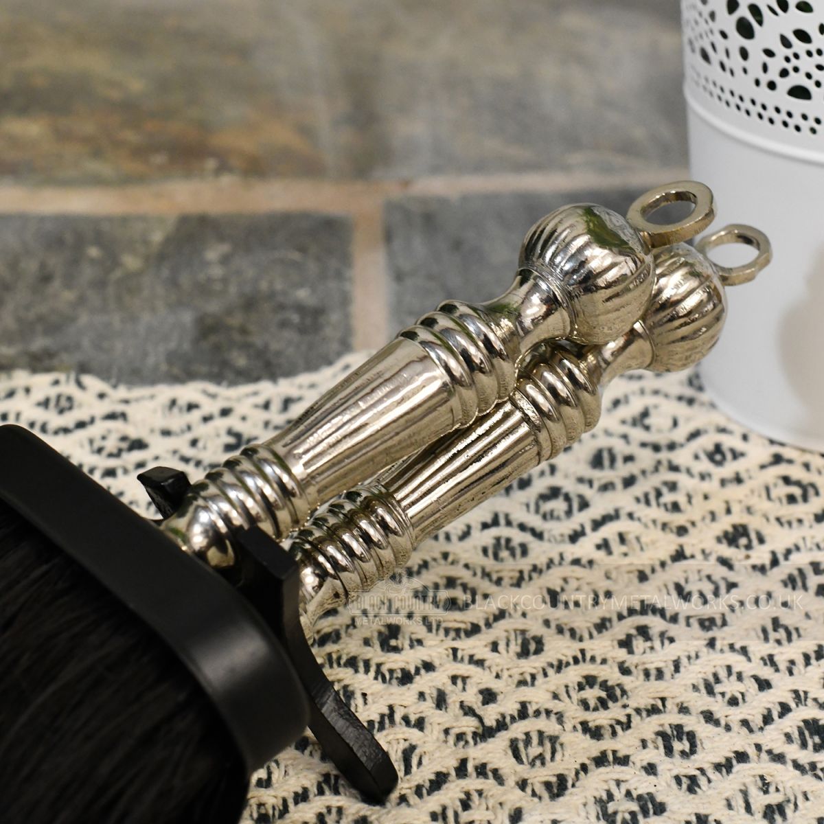 Nickel Handles on the Pan & Brush