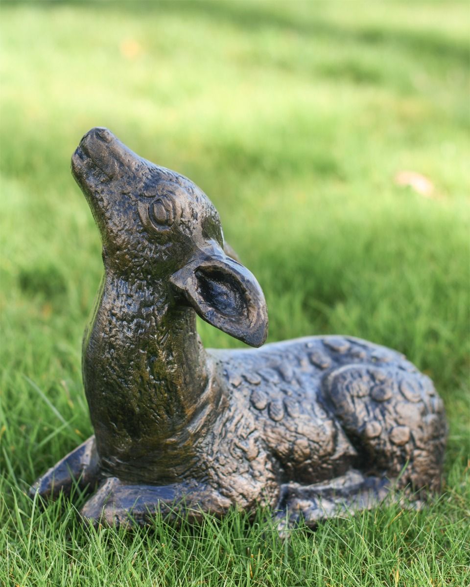 "Lily" Fawn Lying Down Garden Sculpture