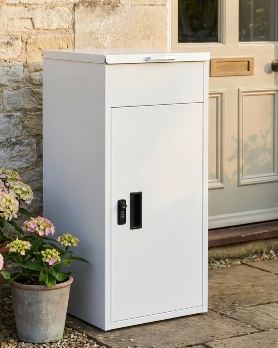 Felton White Contemporary Parcel Box digital illustration