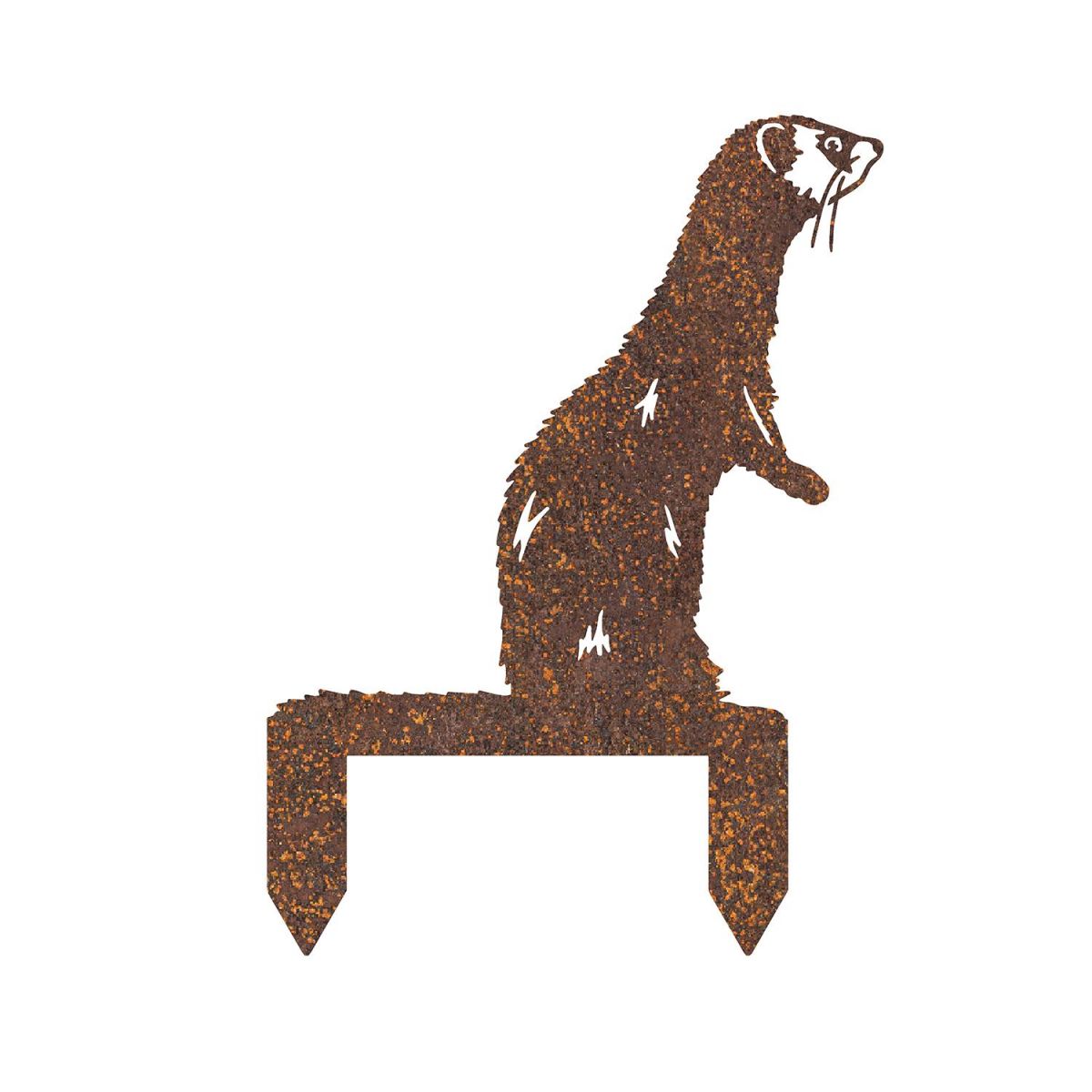 Standing Ferret Silhouette in a Rustic Finish