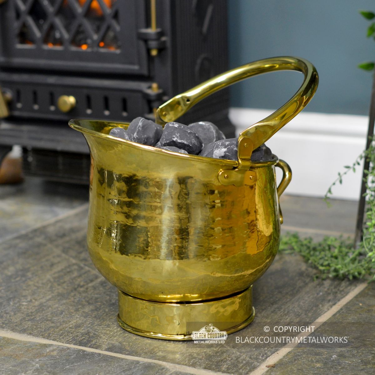"Blenheim" Coal Bucket in Situ Next to the Fireplace