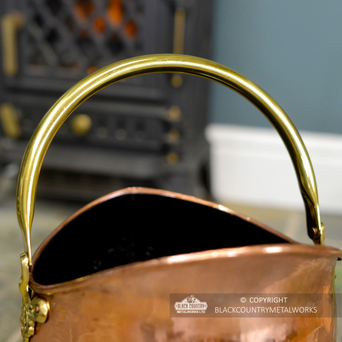 Brass Carry Handle o the Top of the Coal Bucket Brass Carry Handle o the Top of the Coal Bucket