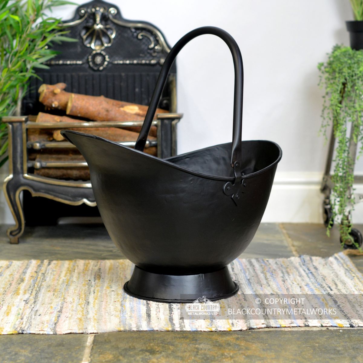 "Waterloo" Iron Coal Bucket Finished in Black 
