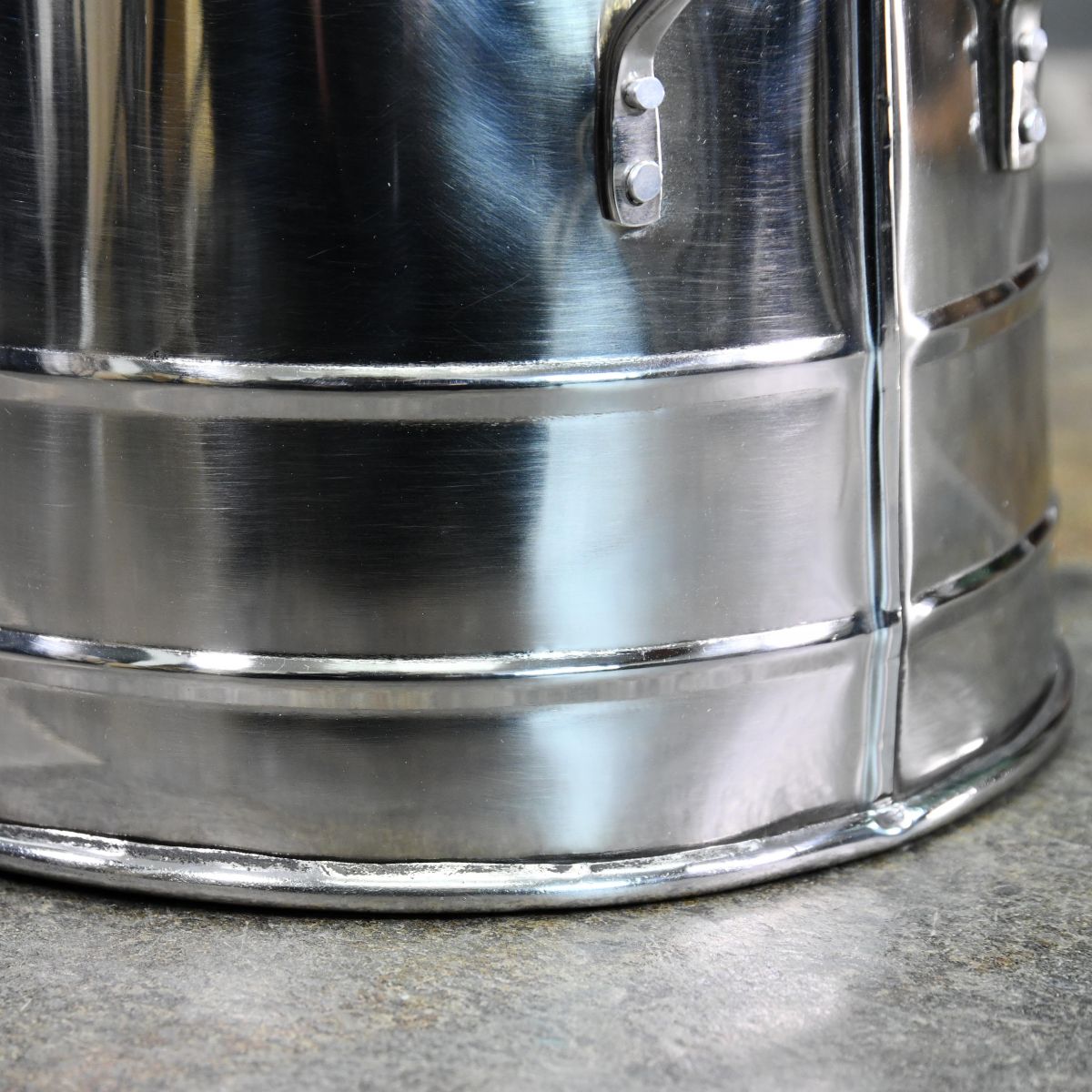 Close up of tiered decorative metal work 