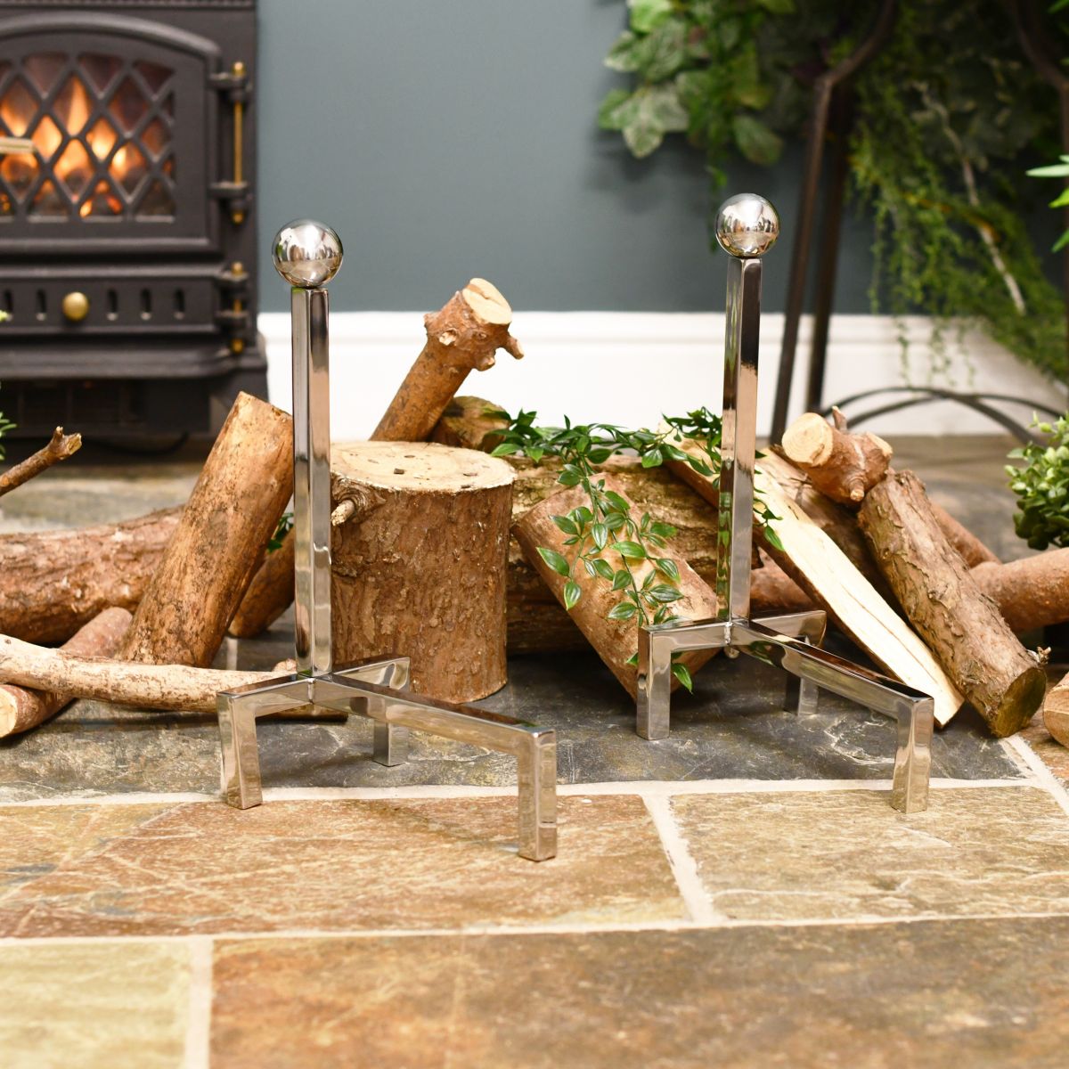 Modern Fire place fire dogs