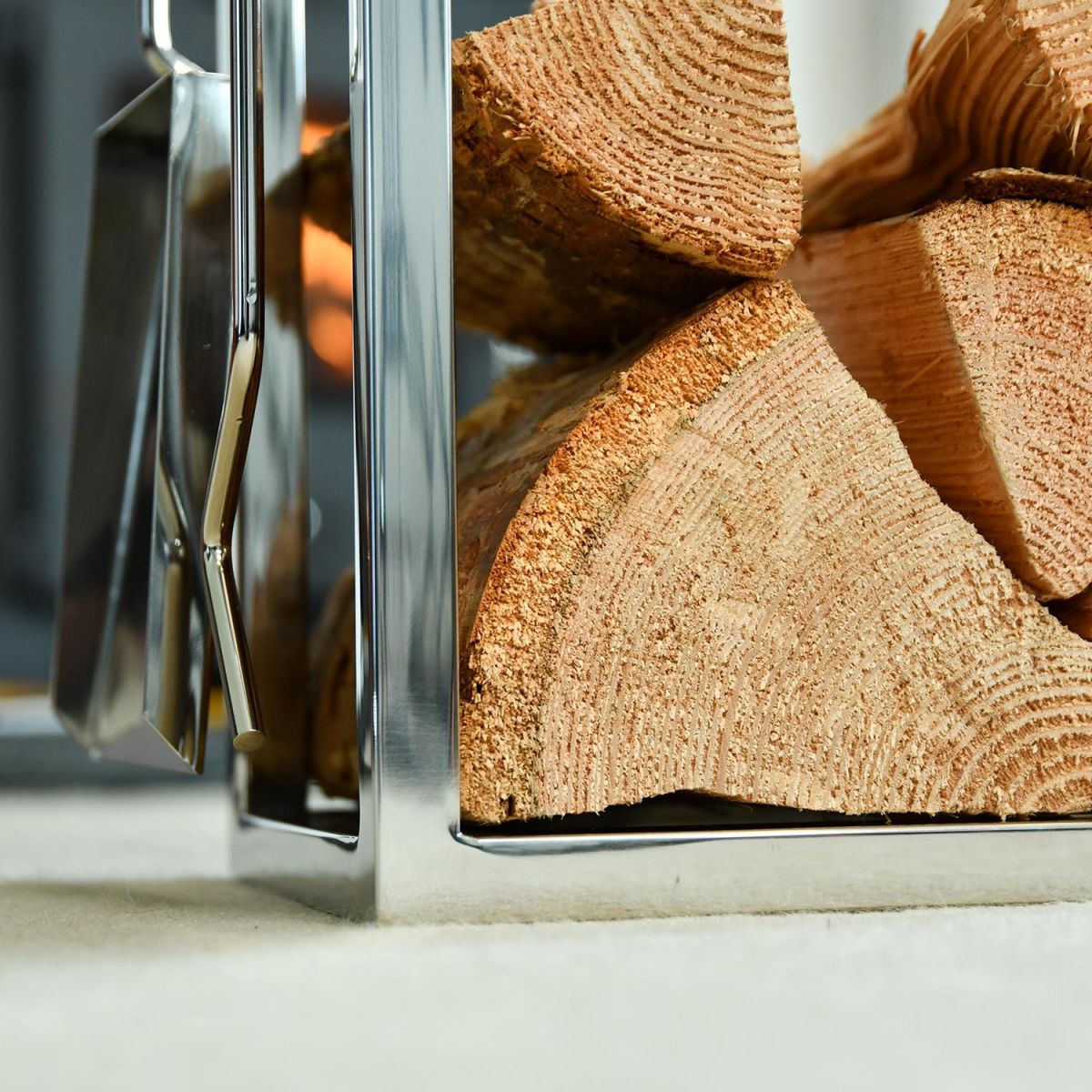 Close up of Thorrum Grange Log Holder 