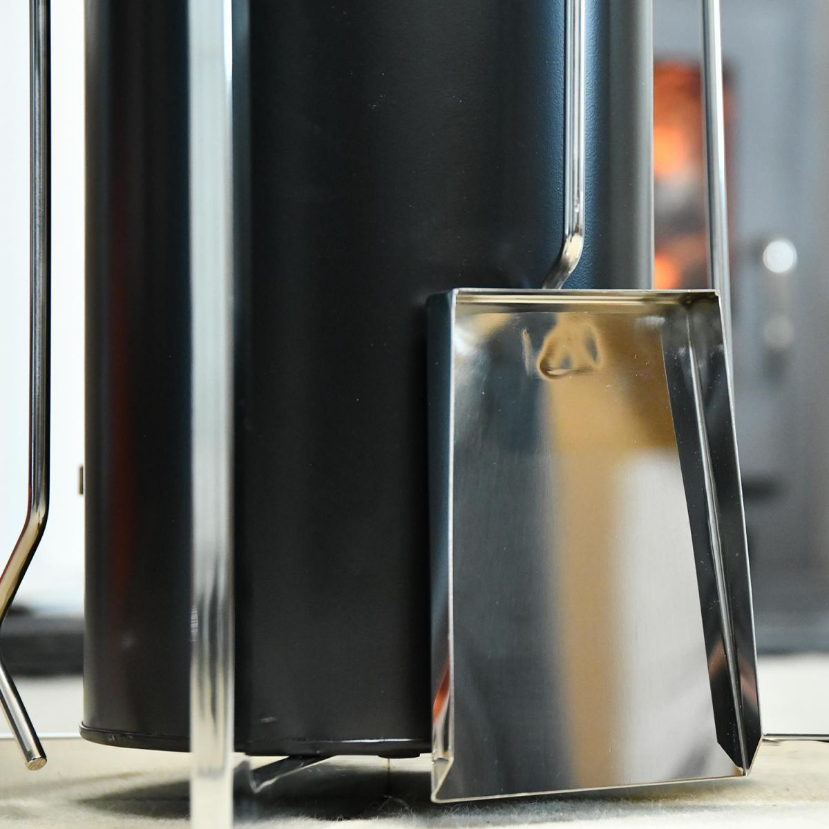 Close up of steel companion set