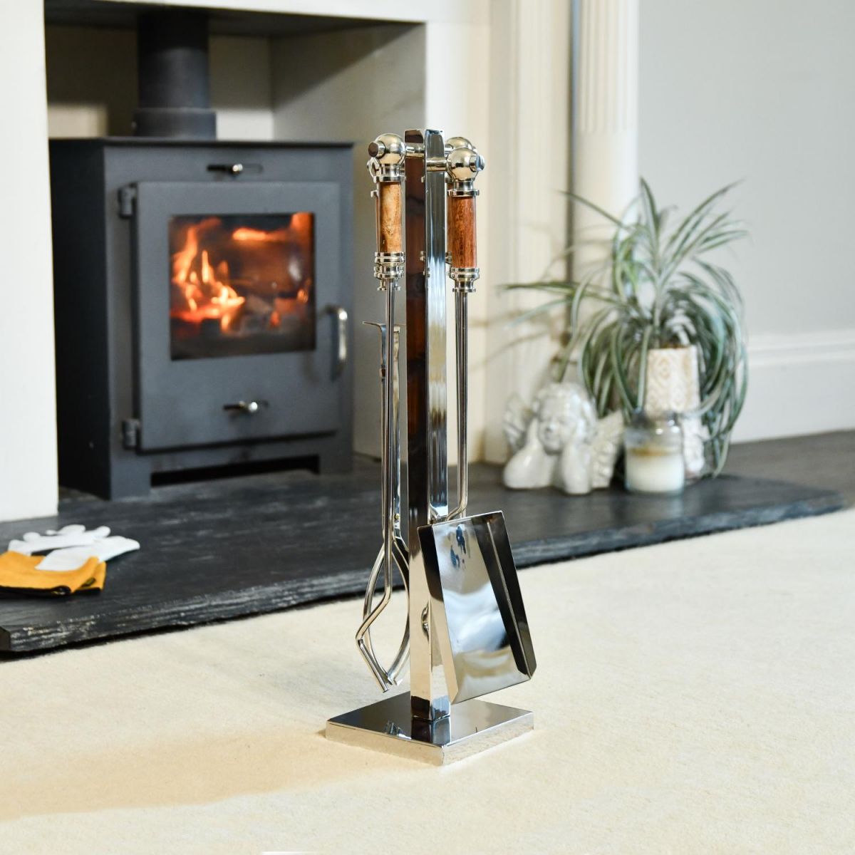 "Ashcombe" Stainless Steel Companion Set with Hardwood Handles- 61cm