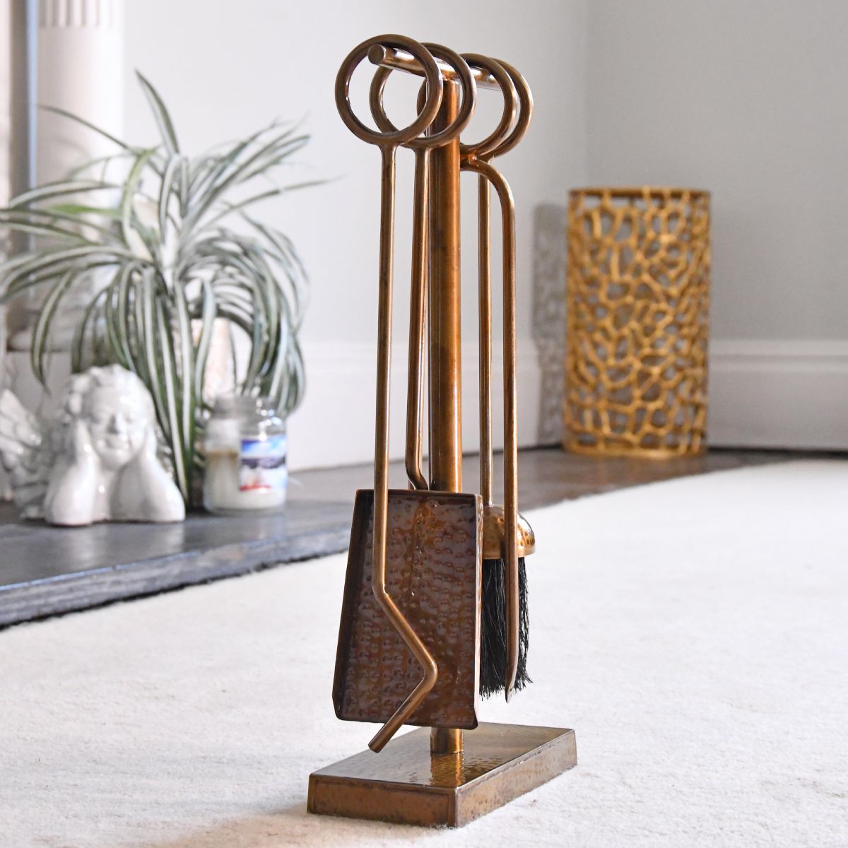 Midleton Hammered Antique Brass Companion Set 