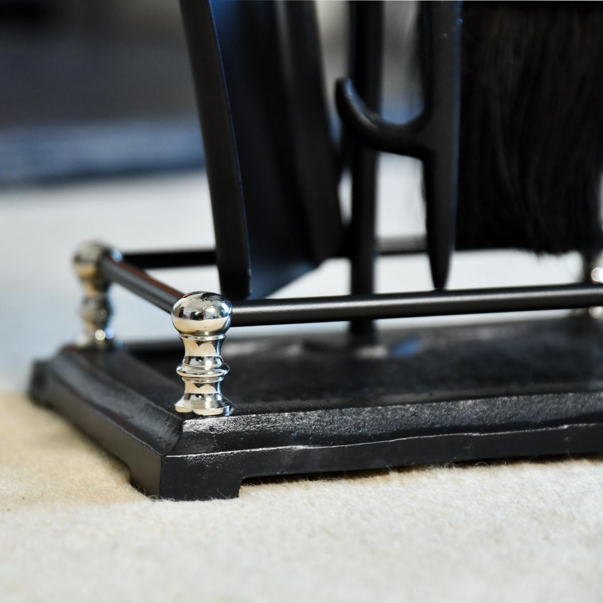 Close up of Black & Nickel Companion Set  Close up of Black & Nickel Companion Set