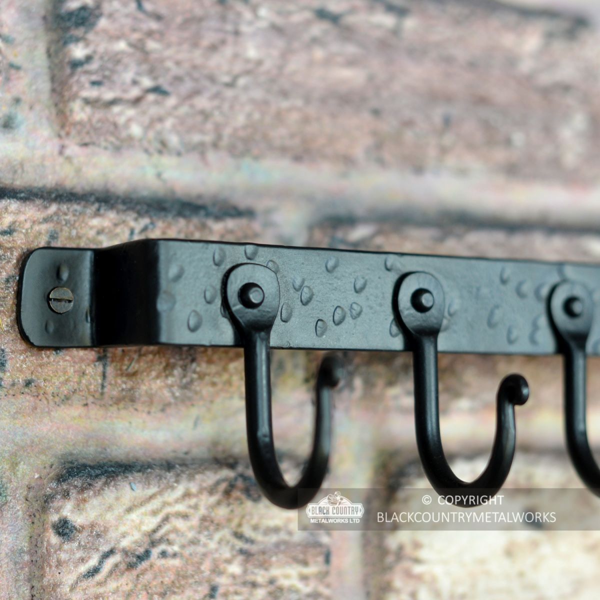 Hammered "Blacksmith Style" Wall Mounted Fireside Tool Rack
