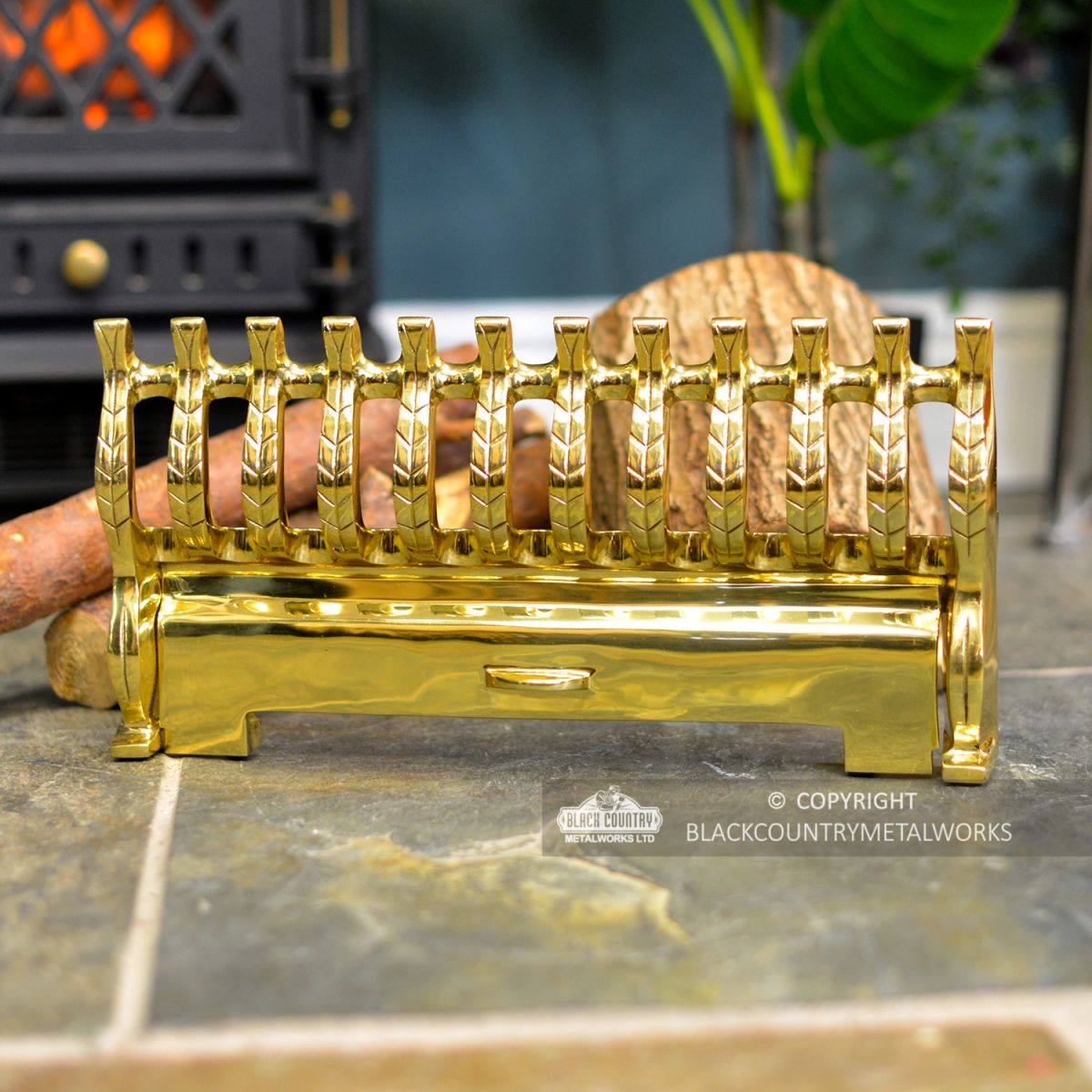 "Henley" Fire Front Finished in a Polished Brass 