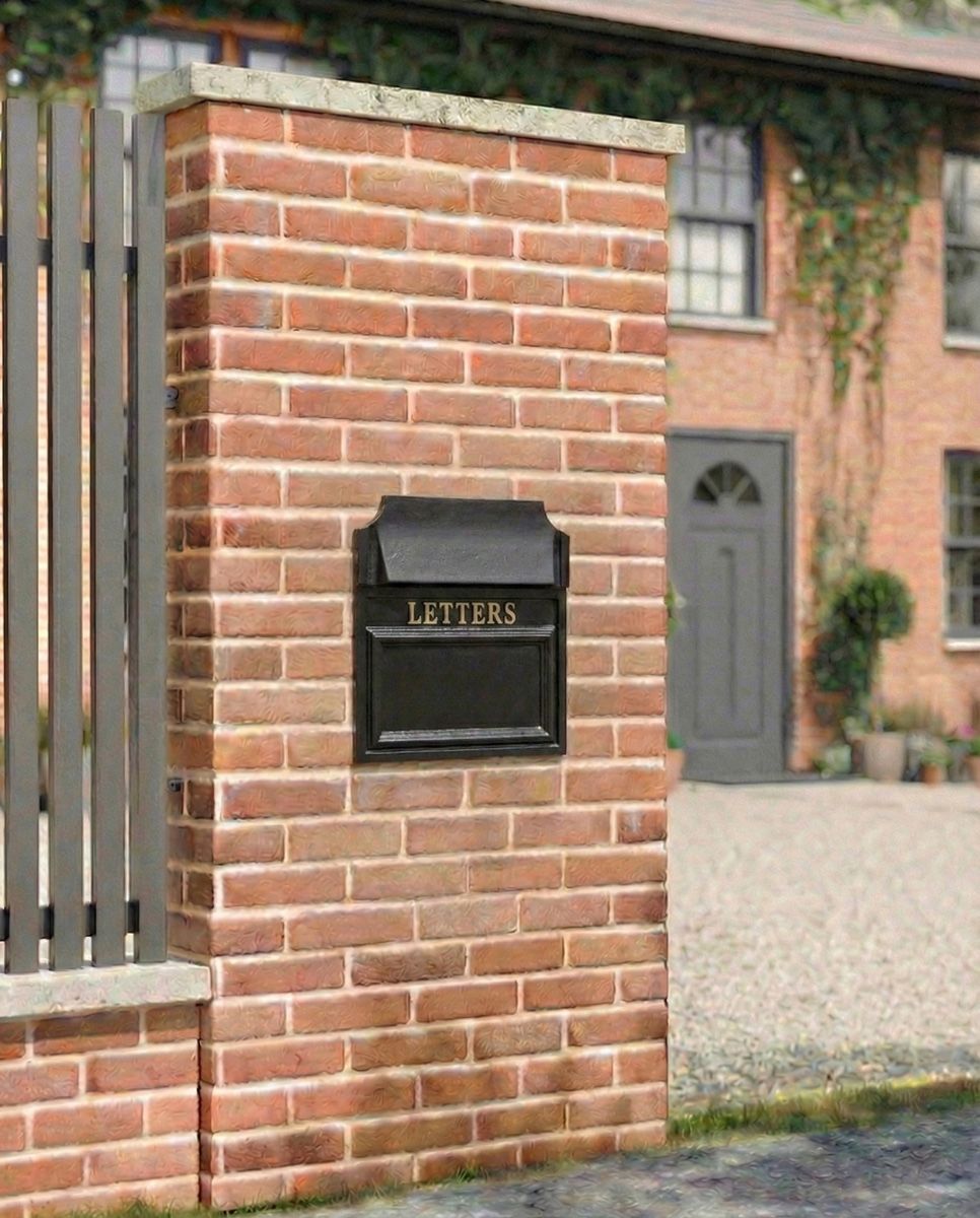 finchley_rear_opening_telescopic_post_box_11 installed on a new home