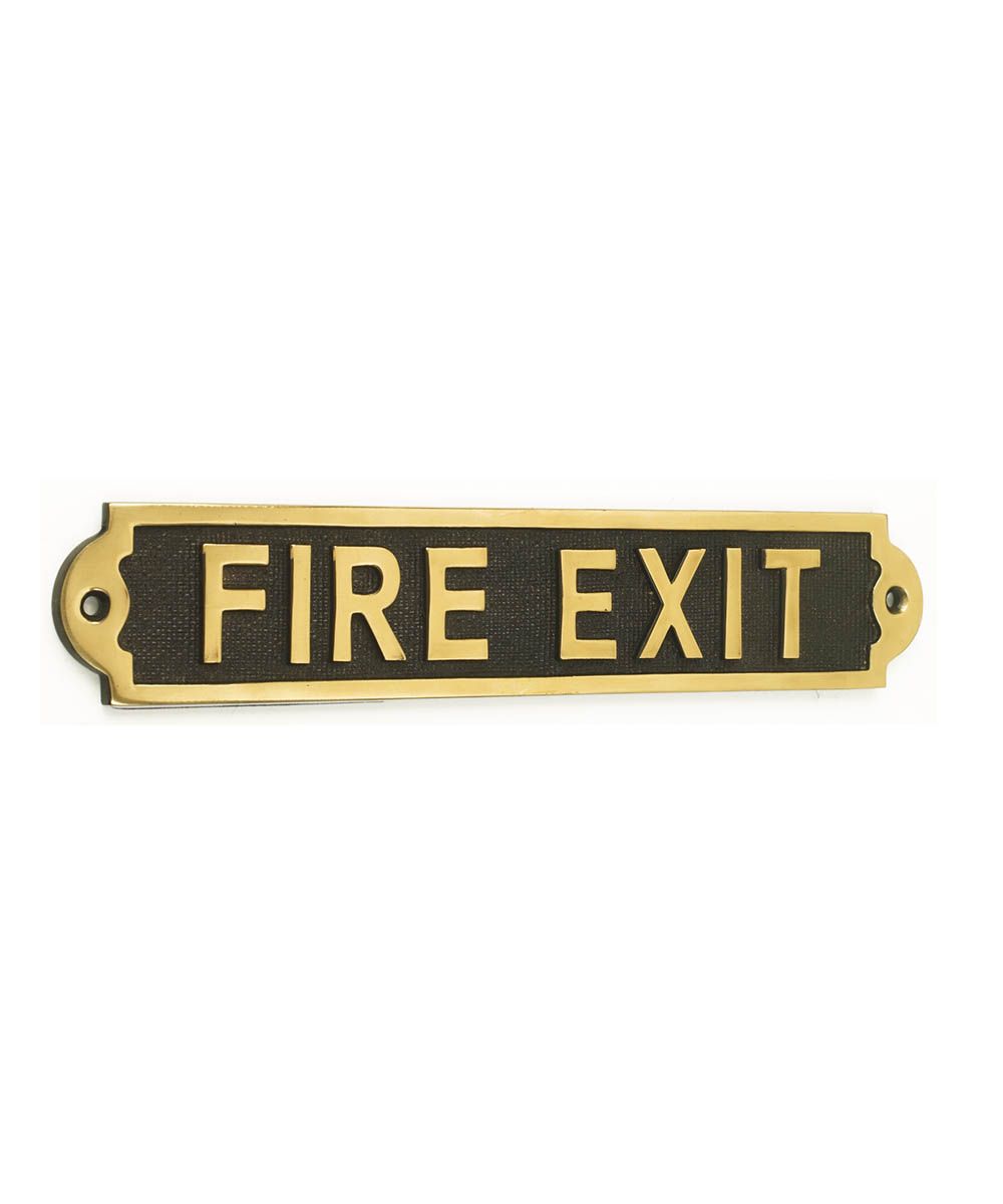 Fire Exit Sign Created From Brass