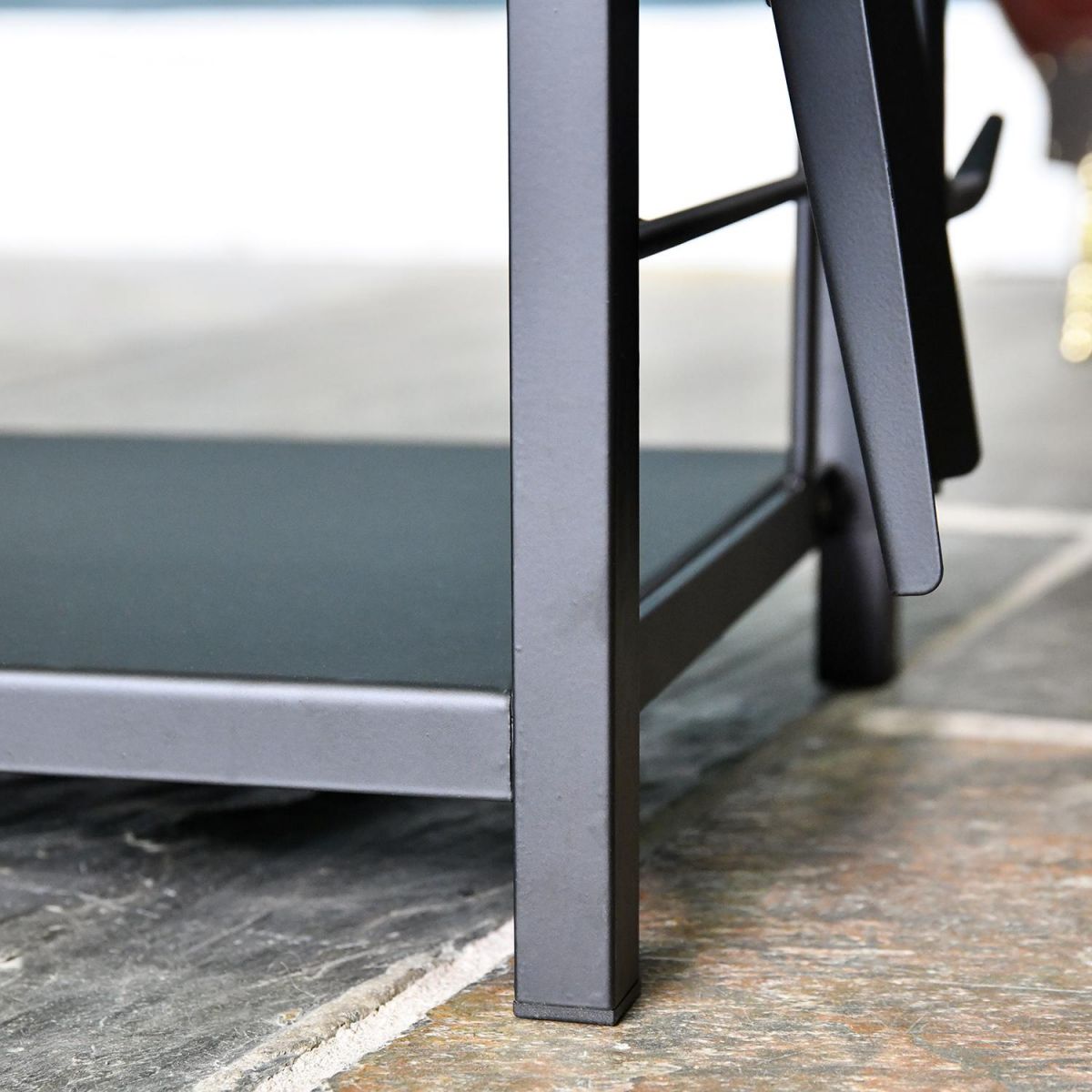 Close-up of the Legs on the Fireside Store With Tools